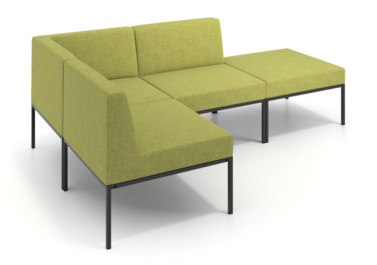 Sofa de Espera Pylos Rincon 2 asientos + Chaiselongue - VERDE