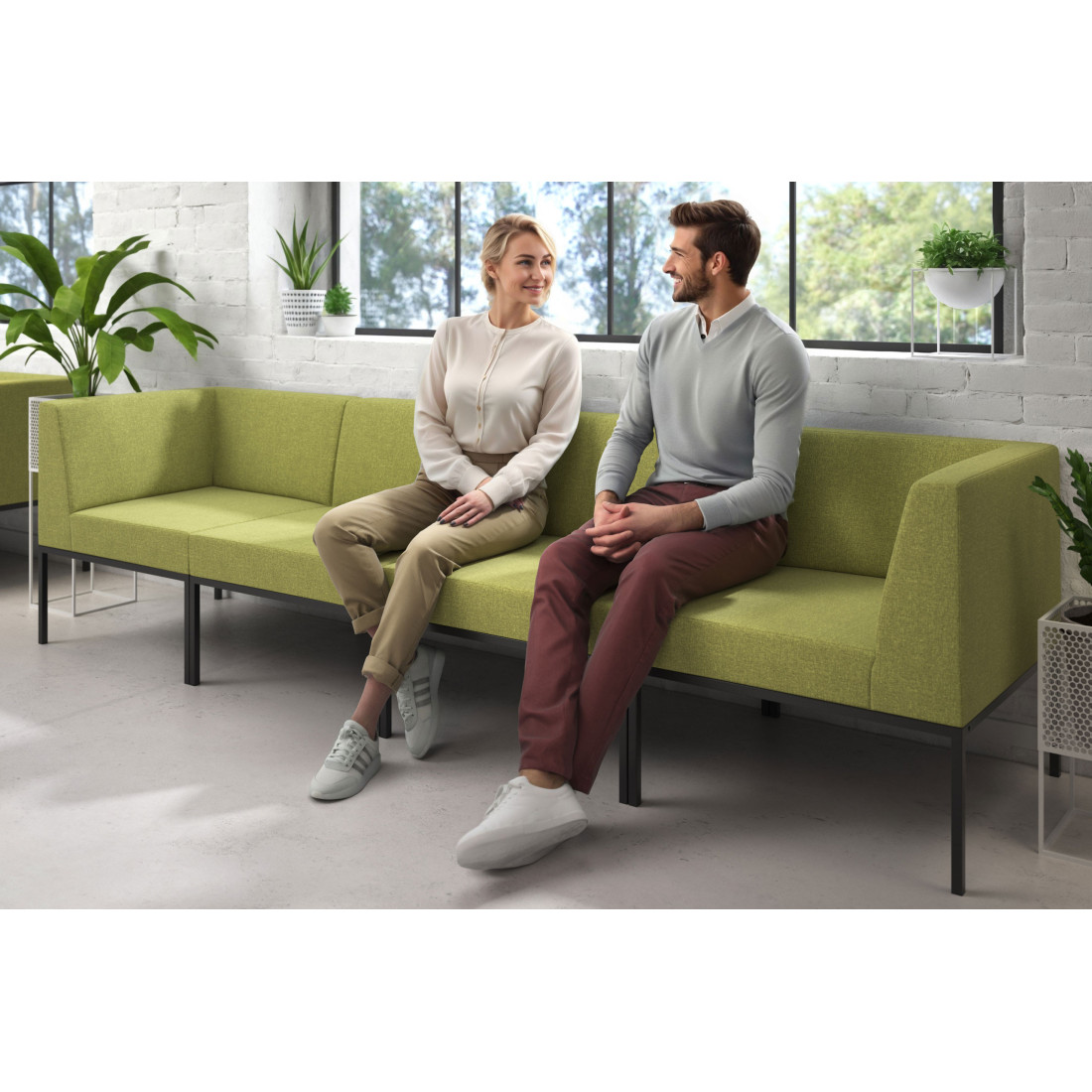 sofa para oficina verde pylos 2