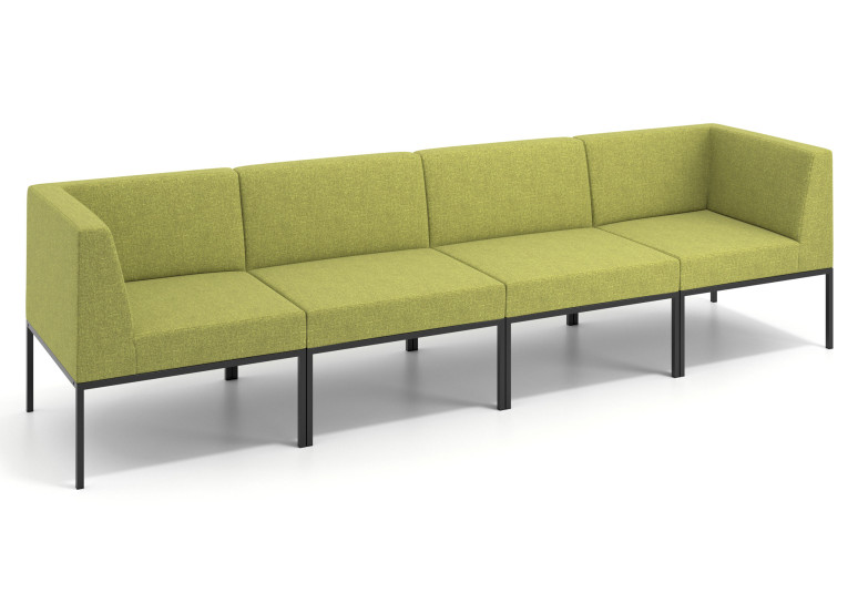 Sofa de Espera Pylos 4 asientos con brazo - VERDE