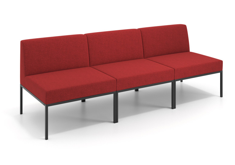 Sofa de Espera Pylos 3 asientos - ROJO