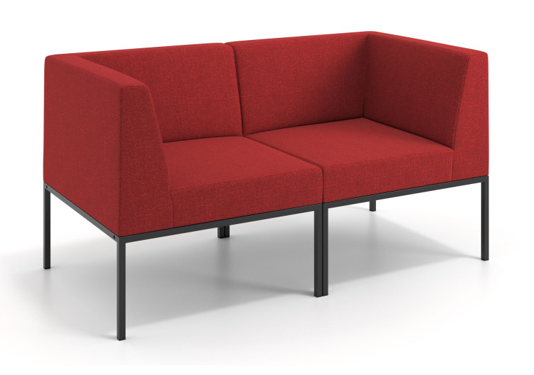 Sofa de Espera Pylos 2 asientos con brazo - ROJO