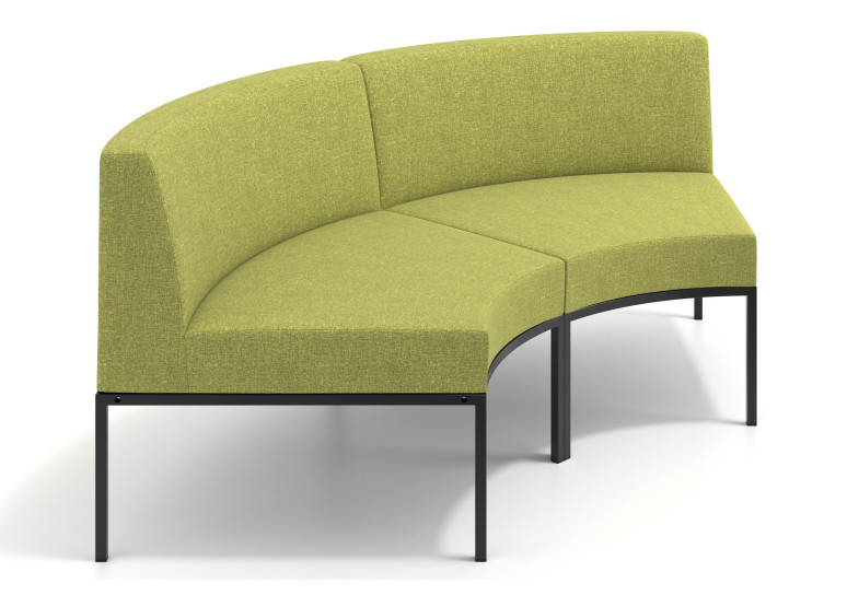 Sofa de Espera Pylos Curvo, Módulo Concavo 2 asientos - VERDE