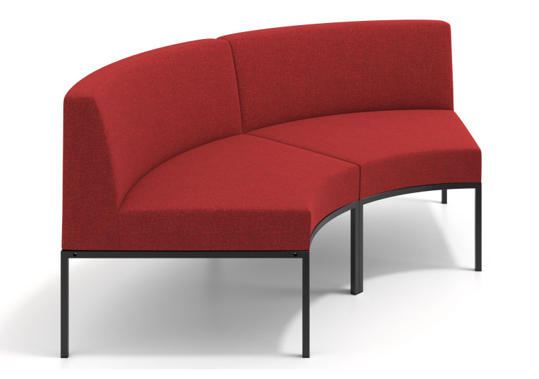 Sofa de Espera Pylos Curvo, Módulo Concavo 2 asientos - ROJO