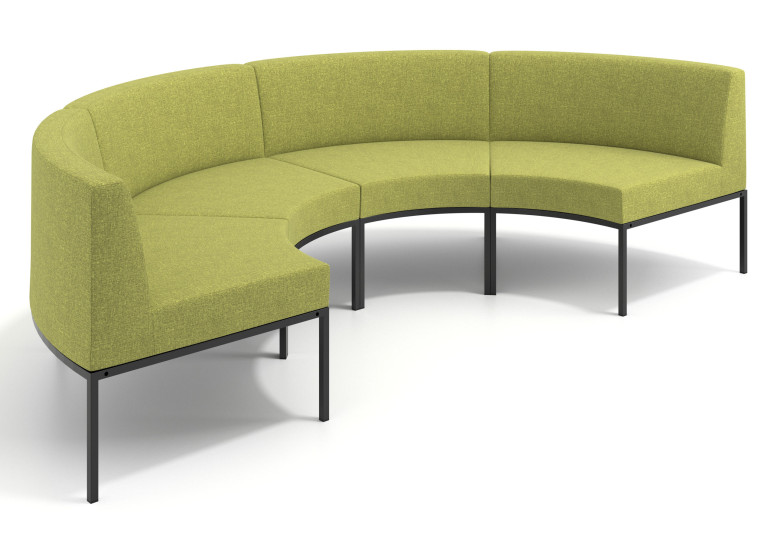 Sofa de Espera Pylos Curvo, Módulo Concavo 4 asientos - VERDE
