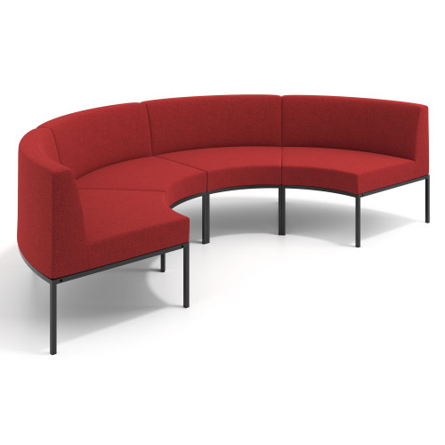Sofa de Espera Pylos Curvo, Módulo Concavo 4 asientos - ROJO