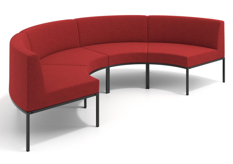 Sofa de Espera Pylos Curvo, Módulo Concavo 4 asientos - ROJO