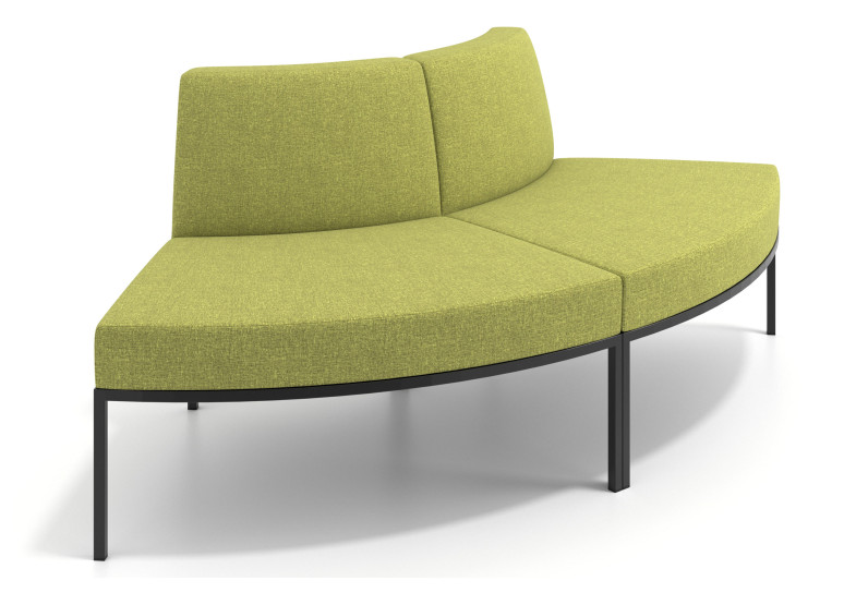 Sofa de Espera Pylos Curvo, Módulo Convexo 2 asientos - VERDE