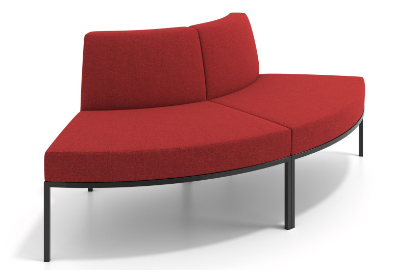 Sofa de Espera Pylos Curvo, Módulo Convexo 2 asientos - ROJO