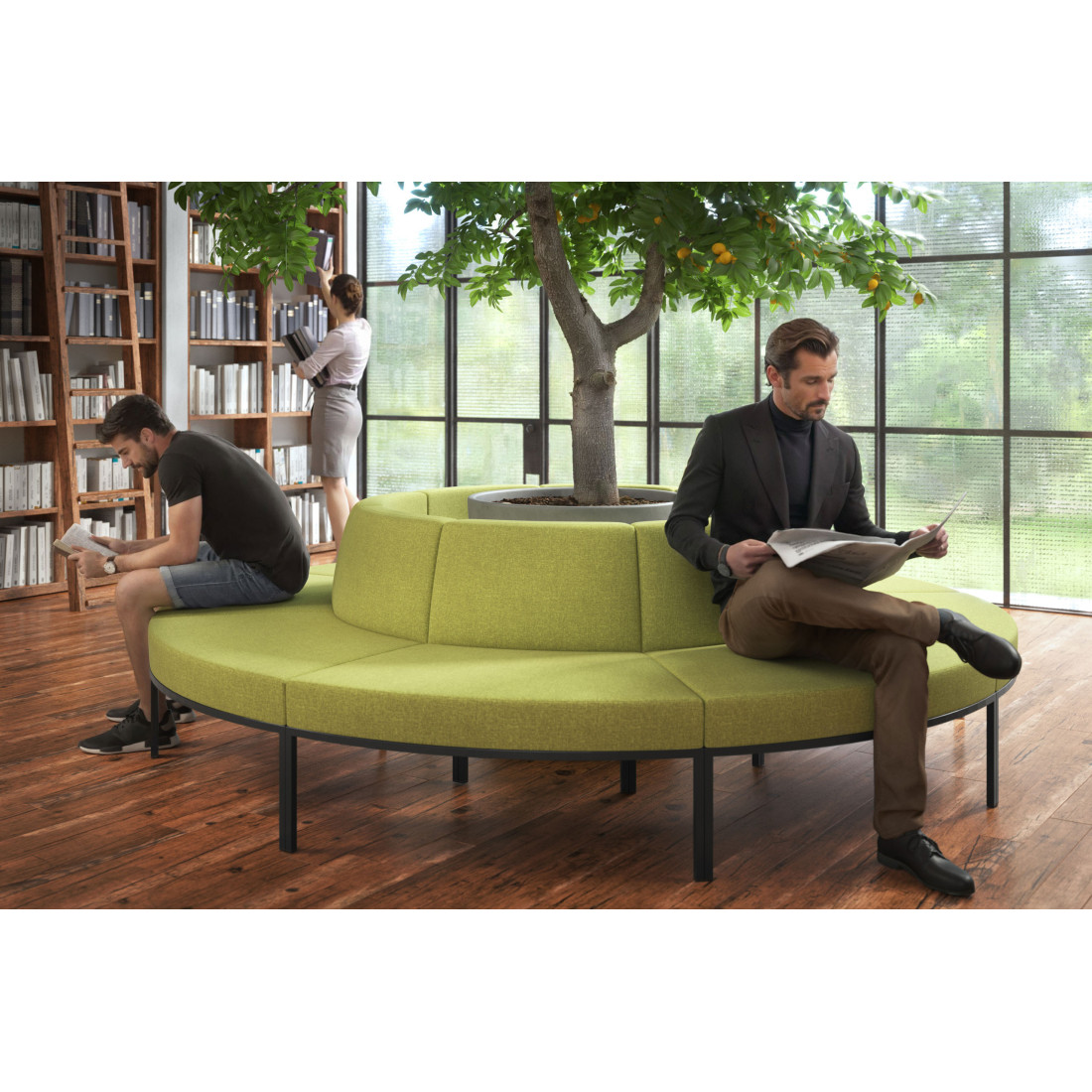 sofa para oficina verde pylos 2