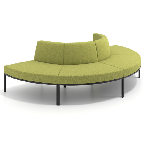 Sofa de Espera Pylos Curvo, Módulo Convexo 4 asientos - VERDE