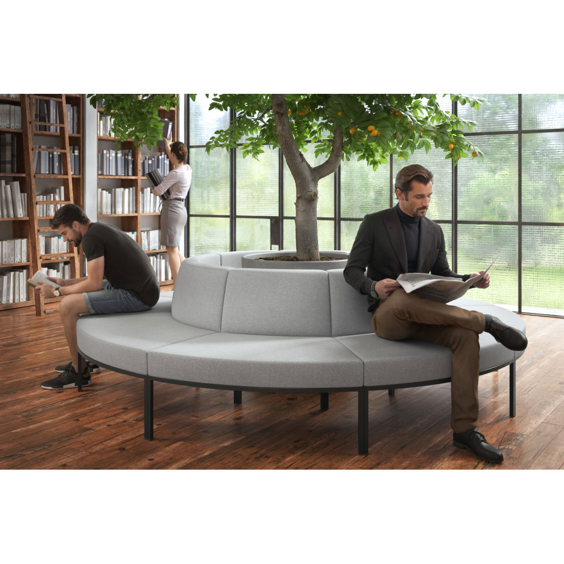 sofa para oficina gris pylos 2
