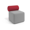 Sofa de oficina Oasis módulo recto 60cm - Gris/Rojo