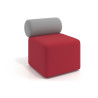 Sofa de oficina Oasis módulo recto 60cm - Rojo/Gris