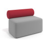 Sofa de oficina Oasis módulo recto 100cm - Gris/Rojo