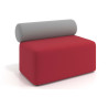 Sofa de oficina Oasis módulo recto 100cm - Rojo/Gris