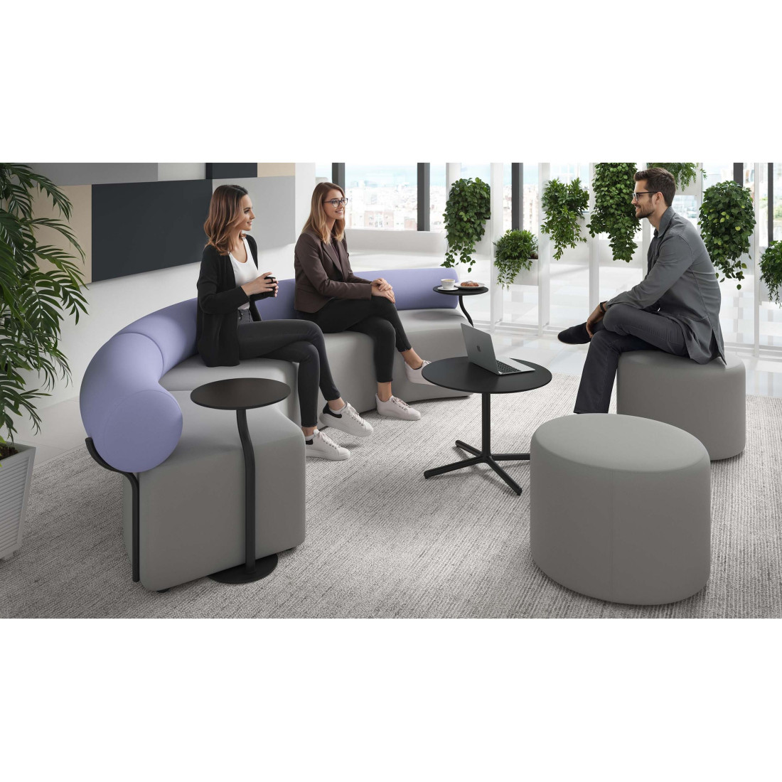 sofa para oficina gris lavanda 2