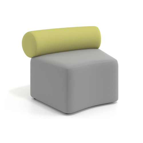 Sofa de oficina Oasis módulo concavo - Gris/Verde