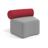 Sofa de oficina Oasis módulo concavo - Gris/Rojo
