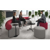 sofa para oficina gris rojo 2