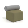 Sofa de oficina Oasis módulo concavo - Verde/Gris