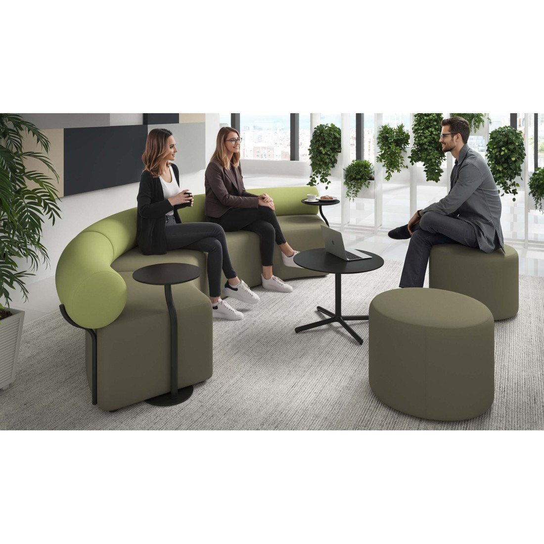 sofa para oficina verde 2