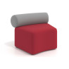 Sofa de oficina Oasis módulo concavo - Rojo/Gris