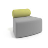 Sofa de oficina Oasis módulo convexo - Gris/Verde
