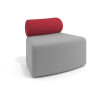 Sofa de oficina Oasis módulo convexo - Gris/Rojo