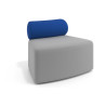 Sofa de oficina Oasis módulo convexo - Gris/Azul