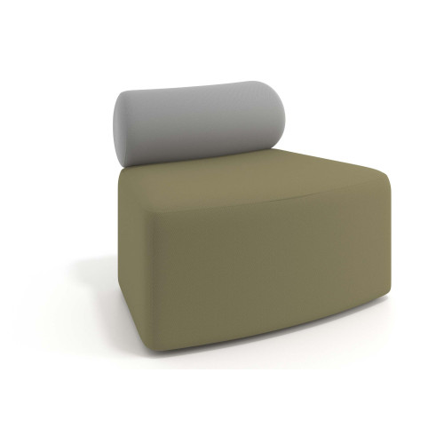 Sofa de oficina Oasis módulo convexo - Verde/Gris