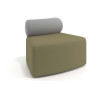 Sofa de oficina Oasis módulo convexo - Verde/Gris