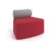 Sofa de oficina Oasis módulo convexo - Rojo/Gris