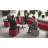 sofa para oficina rojo gris 2