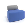 Sofa de oficina Oasis módulo convexo - Azul/Gris