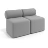 Sofa de oficina Oasis módulo recto doble 120cm - Gris