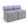 Sofa de oficina Oasis módulo recto doble 120cm - Gris/Lavanda
