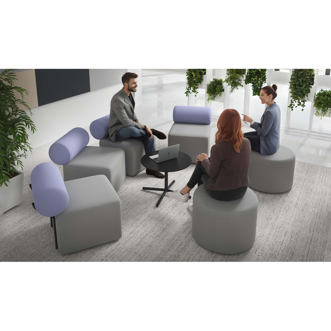 sofa para oficina gris lavanda 2