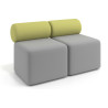 Sofa de oficina Oasis módulo recto doble 120cm - Gris/Verde