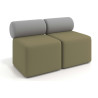 Sofa de oficina Oasis módulo recto doble 120cm - Verde/Gris