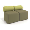 Sofa de oficina Oasis módulo recto doble 120cm - VERDE