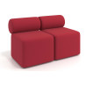 Sofa de oficina Oasis módulo recto doble 120cm - ROJO