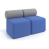 Sofa de oficina Oasis módulo recto doble 120cm - Azul/Gris