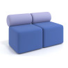 Sofa de oficina Oasis módulo recto doble 120cm - Azul/Lavanda