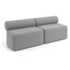 Sofa de oficina Oasis módulo recto doble 200cm - Gris