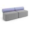 Sofa de oficina Oasis módulo recto doble 200cm - Gris/Lavanda