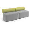 Sofa de oficina Oasis módulo recto doble 200cm - Gris/Verde
