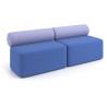 Sofa de oficina Oasis módulo recto doble 200cm - Azul/Lavanda