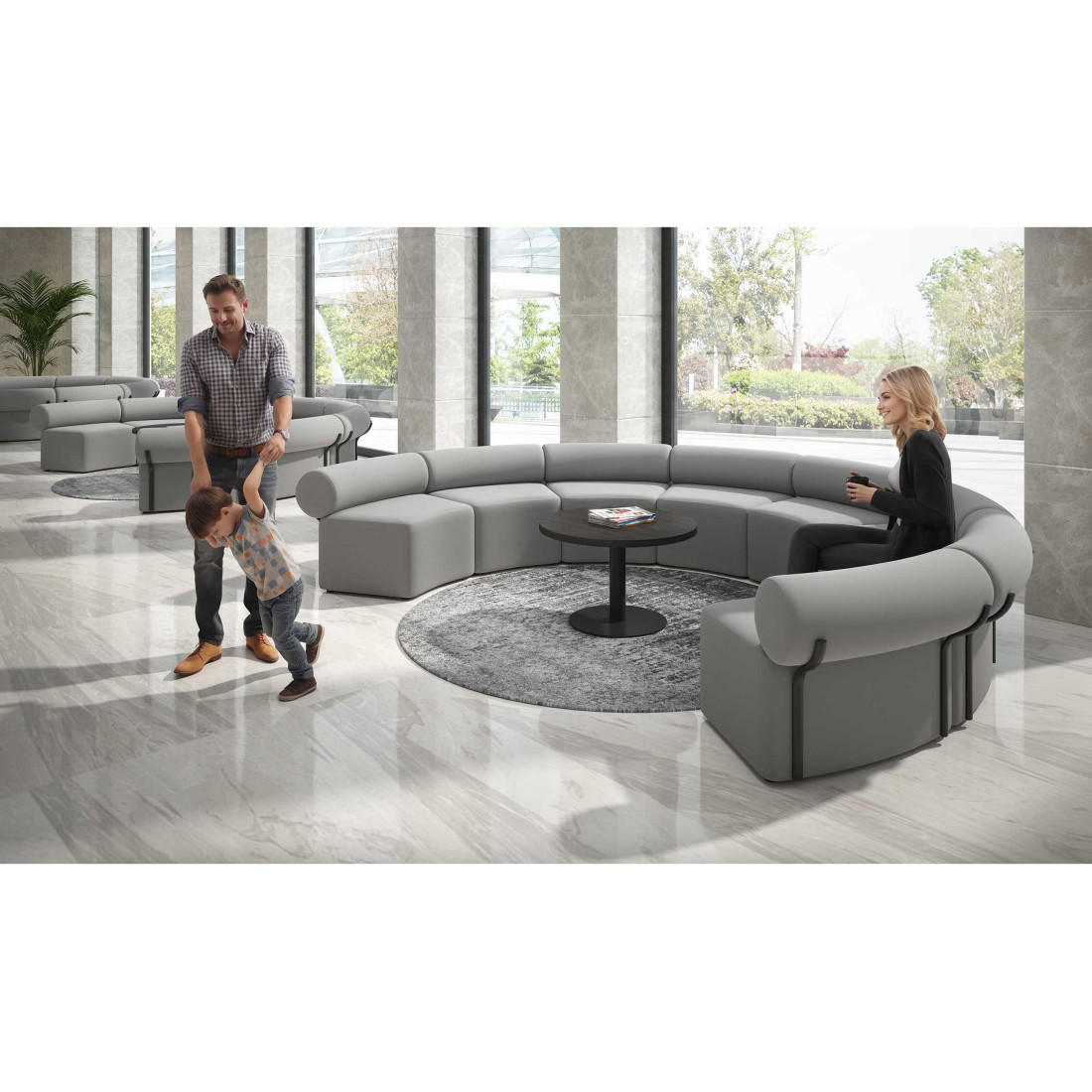 sofa para oficina gris 2