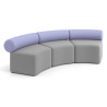 Sofa de oficina Oasis módulo concavo triple - Gris/Lavanda