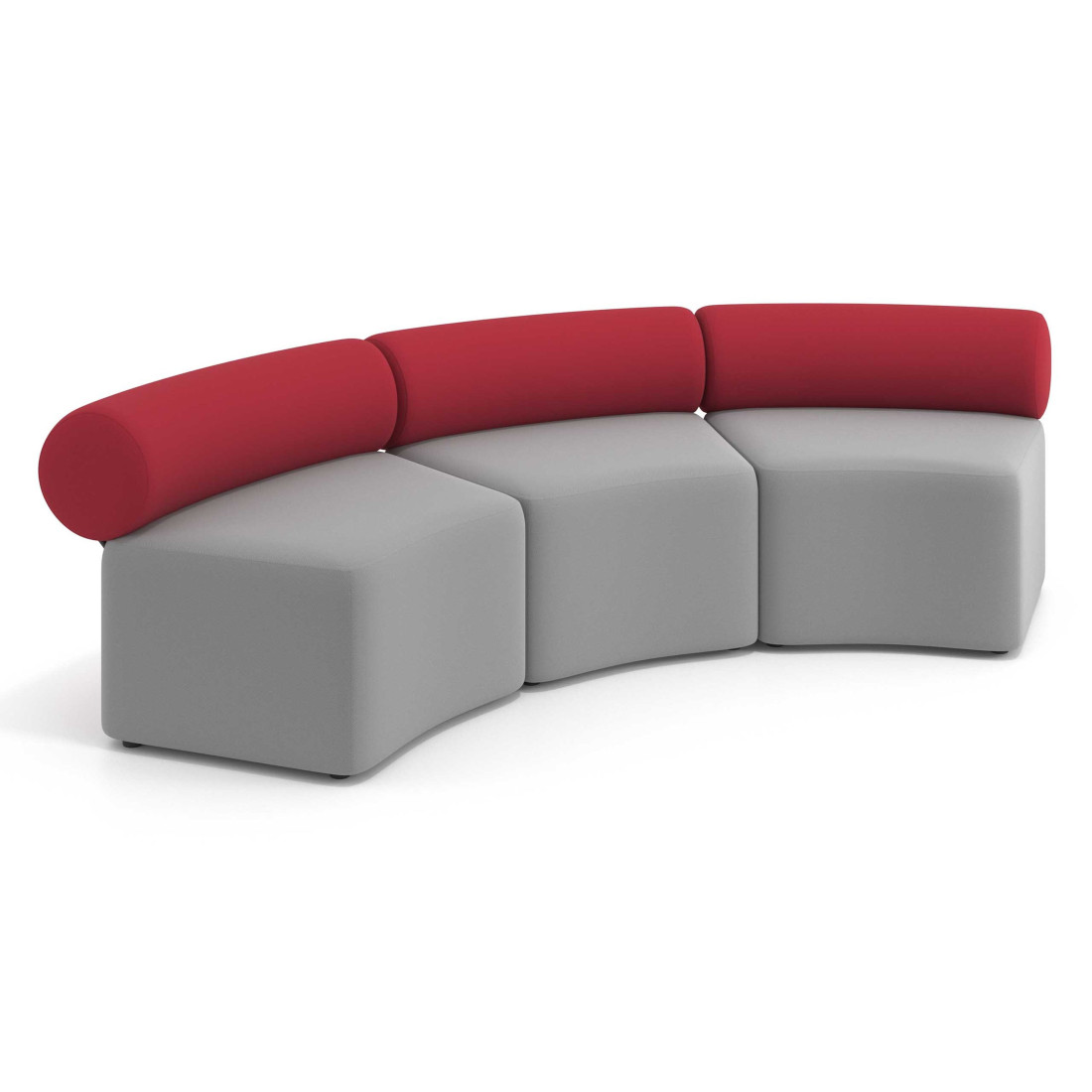 sofa para oficina gris rojo 1